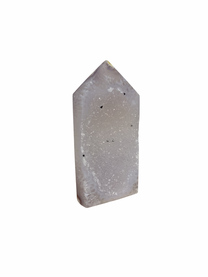 Agate tower with druzy Amethyst