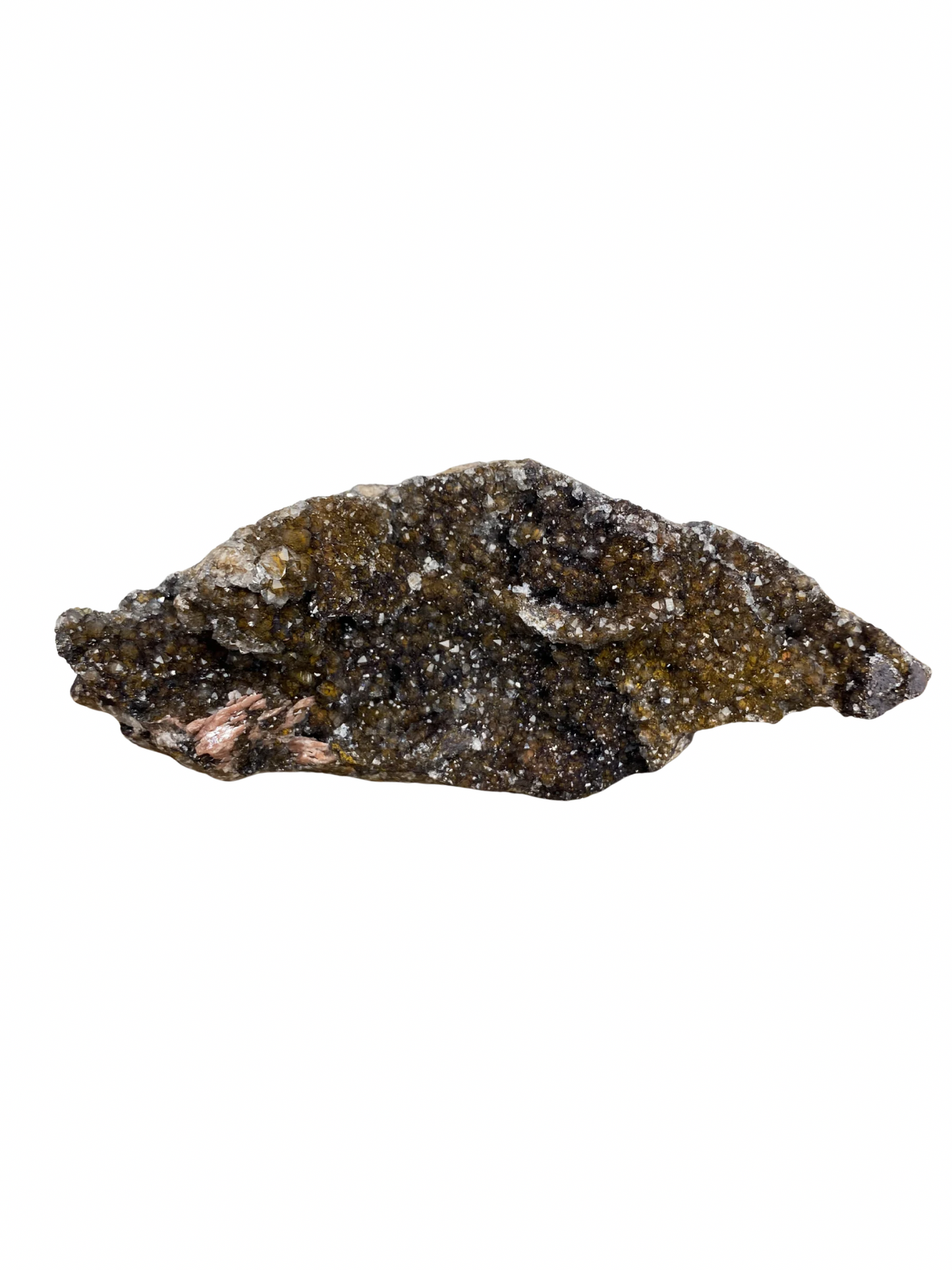 Mangaan Kwarts met Druzy Hematiet kristallen (Manganiet) 2