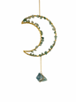 Gemstone moon pendant Amazonite