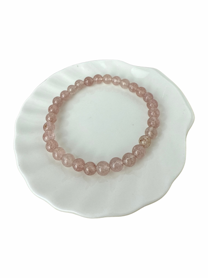 Aardbeienkwarts armband kogel 6 mm