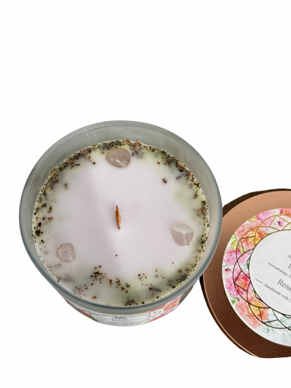 Gemstone scented candle Green Tree: Love - Rose