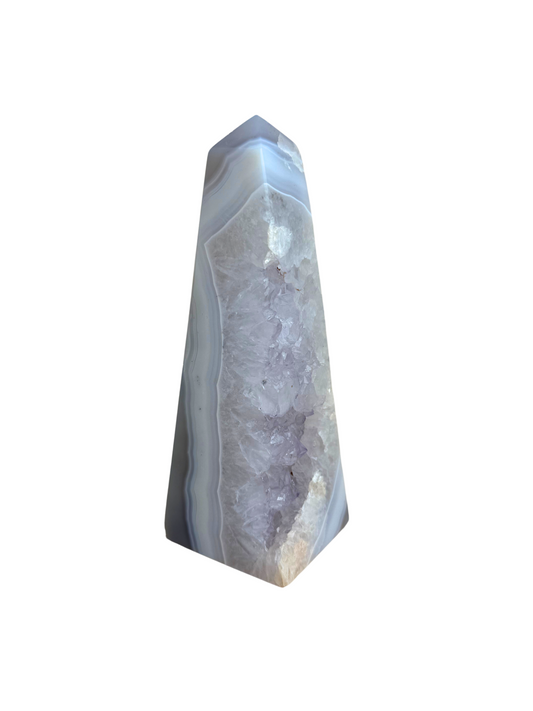 Agaat toren met druzy Amethist