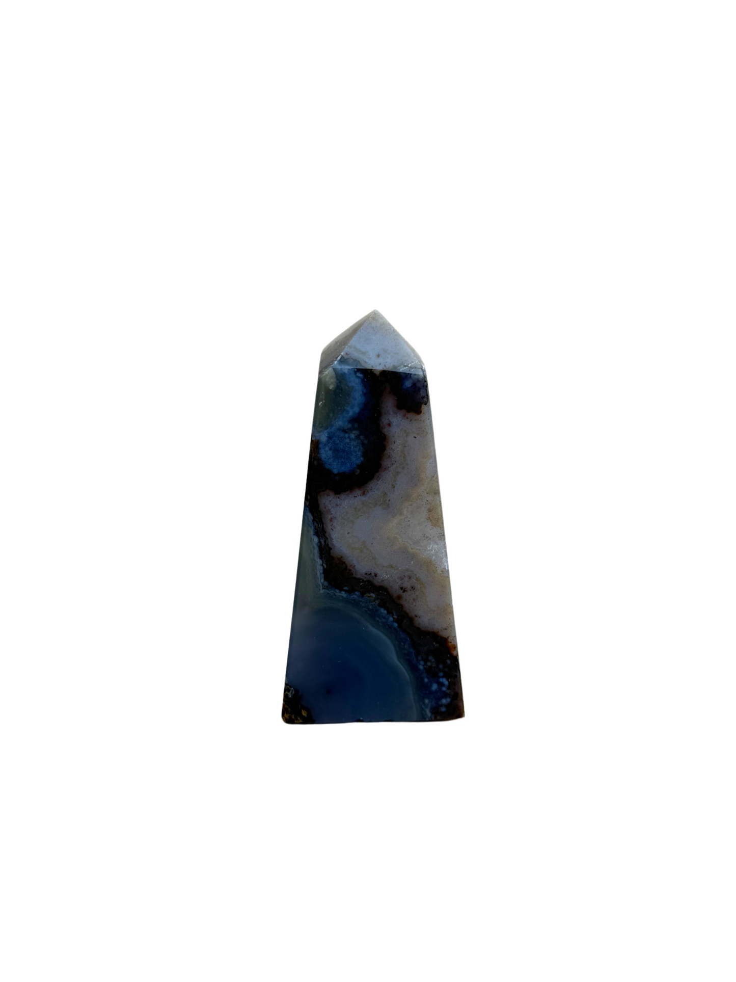 Agaat toren met druzy grijs
