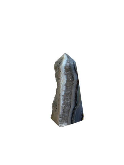 Agaat toren met druzy grijs