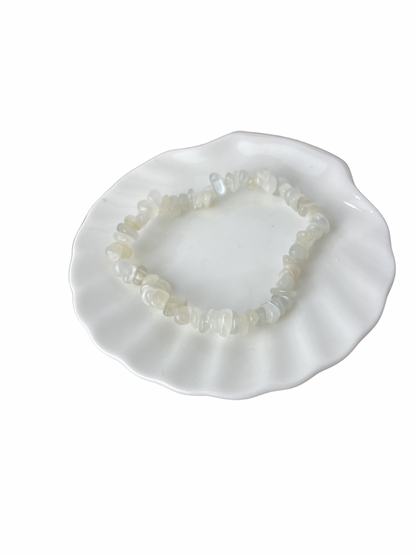 Maansteen (wit) armband split