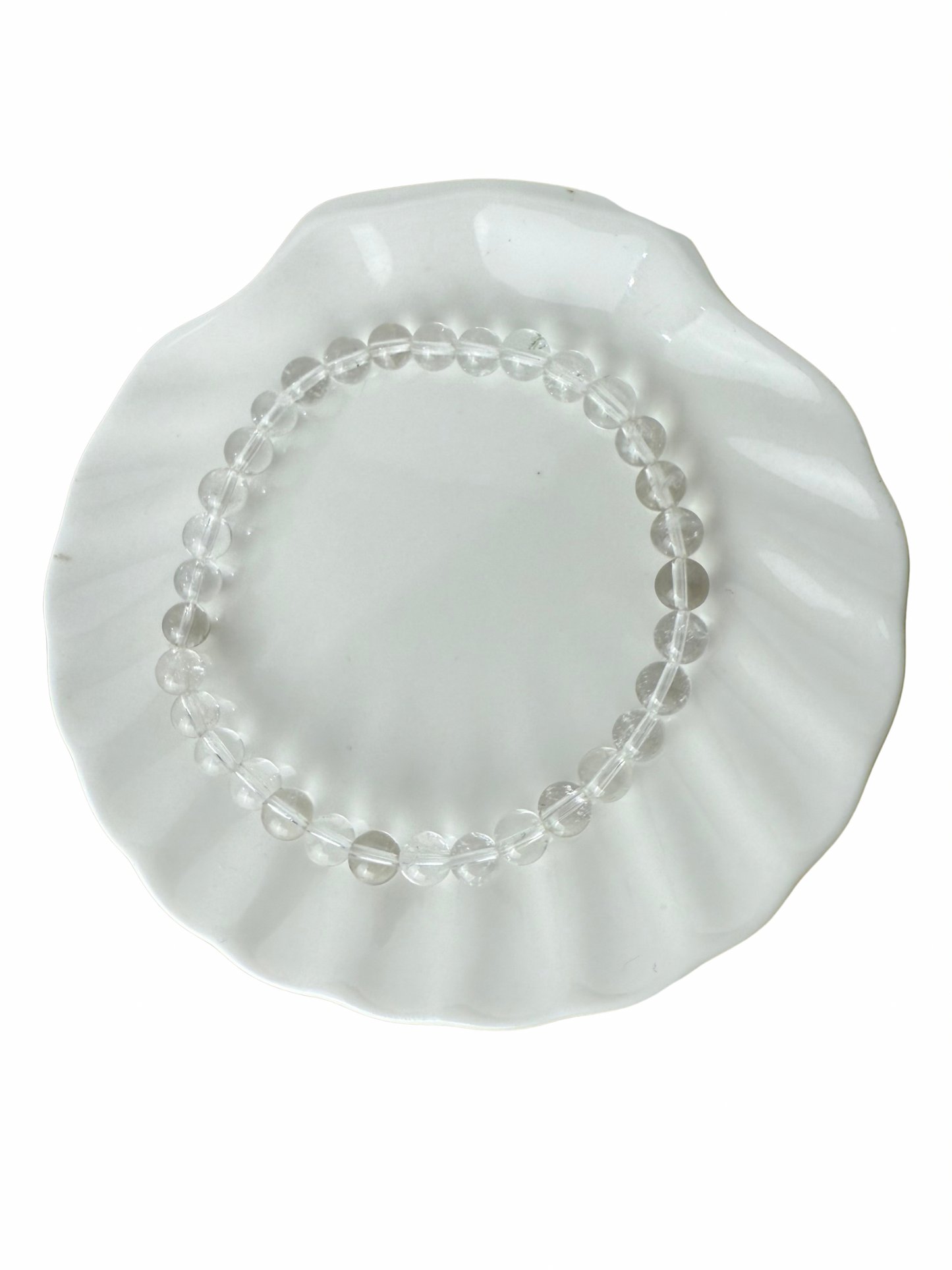 Rock crystal bracelet ball 6 mm