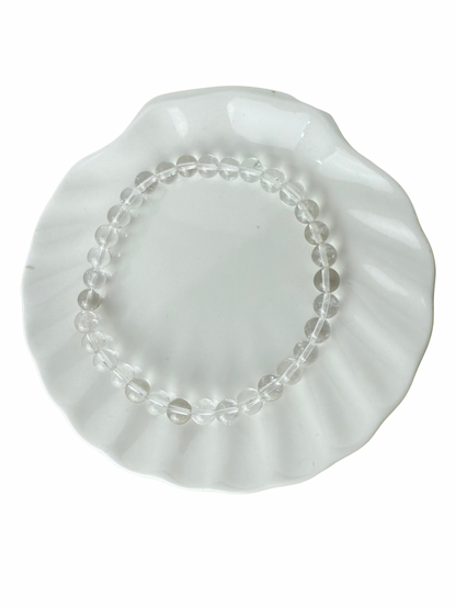 Rock crystal bracelet ball 6 mm
