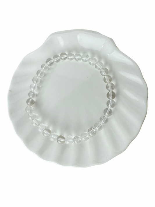Rock crystal bracelet ball 6 mm