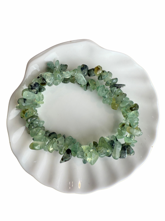 Prehnite bracelet chips