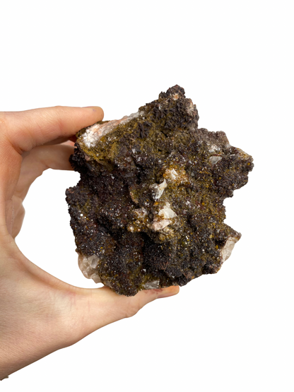 Mangaan Kwarts met Druzy Hematiet kristallen (Quartz Manganesse)