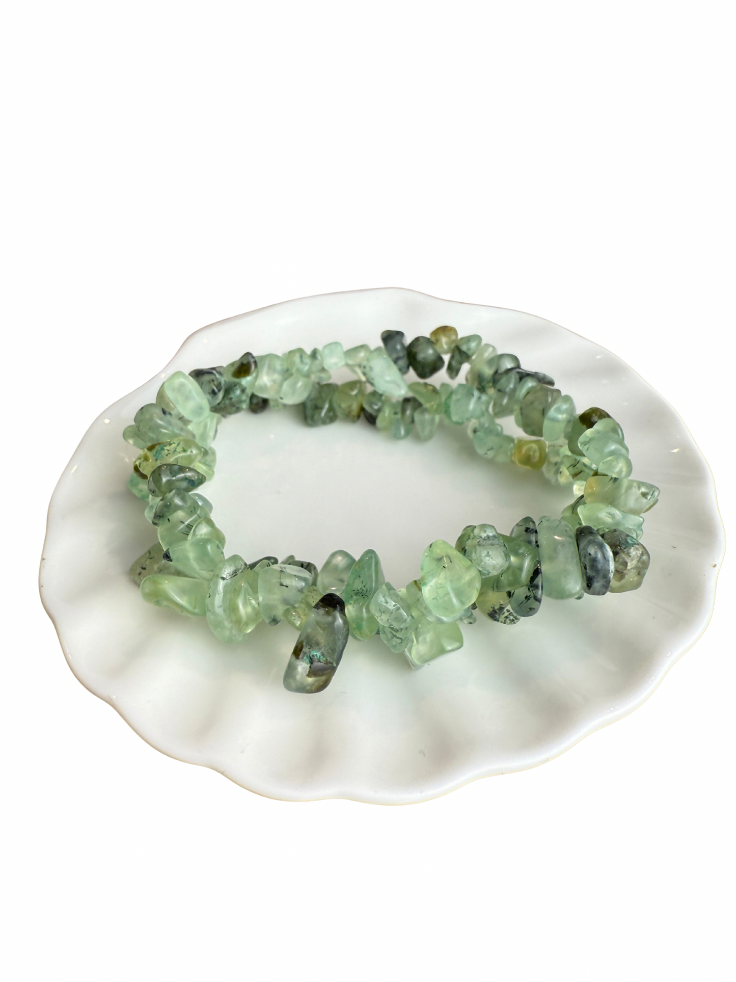 Prehnite bracelet chips