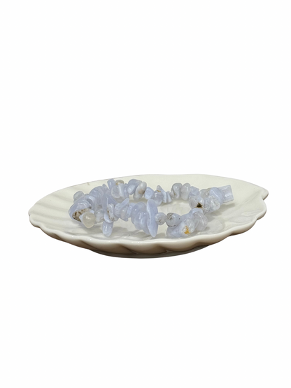Blauwe Chalcedoon (Blue Lace Agaat) armband split