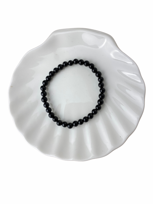 Zwarte Toermalijn kinderarmband kogel 4 mm