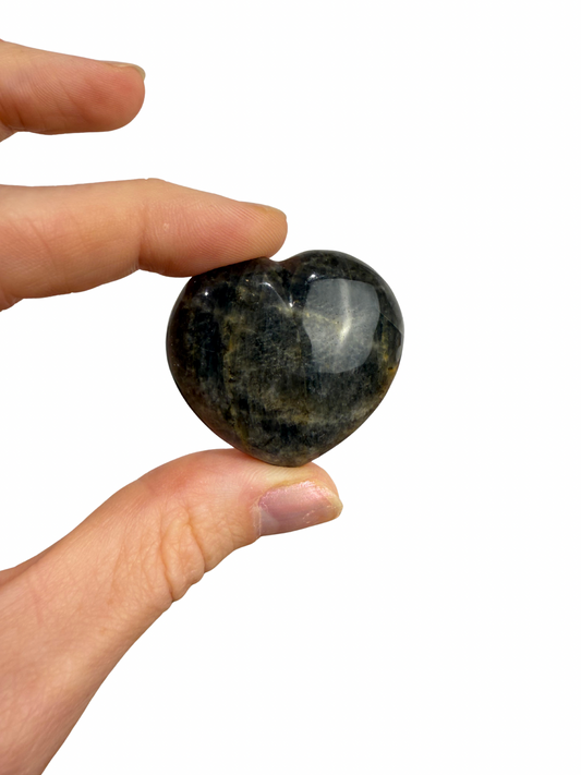 Black Moonstone heart