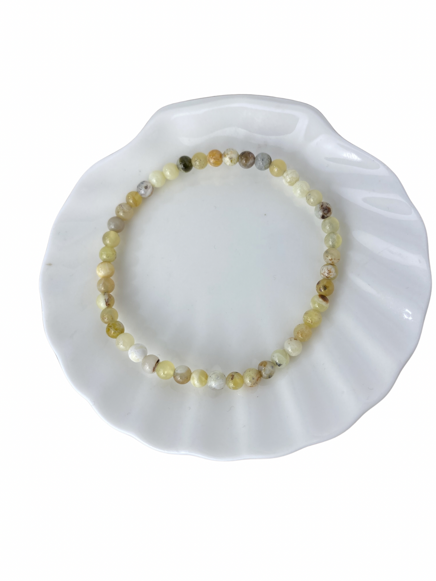 Gele Opaal kogelarmband 4 mm