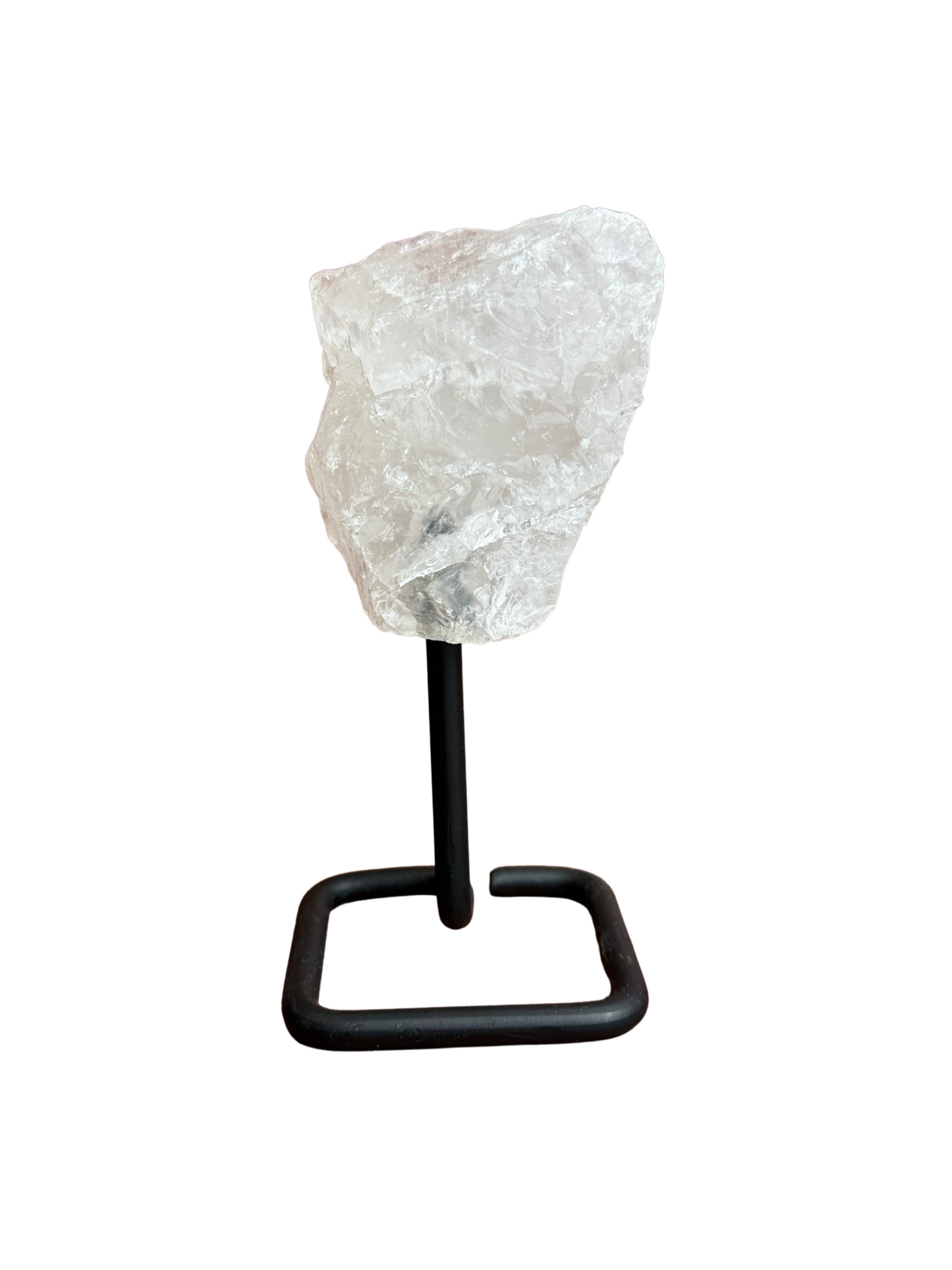 Raw rock crystal on stand