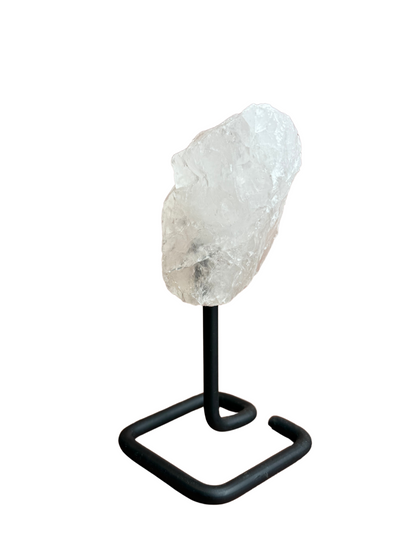 Raw rock crystal on stand