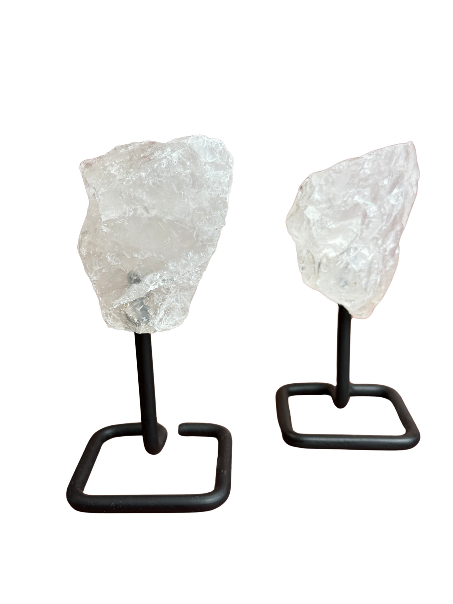 Raw rock crystal on stand