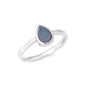 Blauwe Australische Opaal ring 925 zilver maat 52