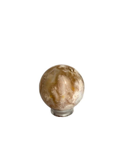 Pink Flower Agate ball
