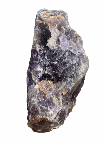Amethist sculptuur half ruw op standvlak 2