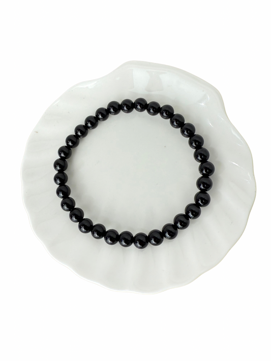 Onyx kogelarmband 6 mm