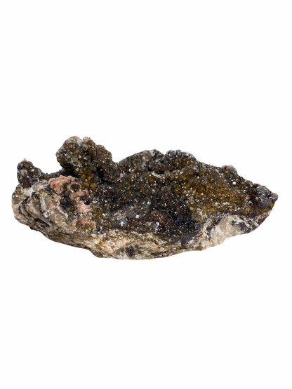 Mangaan Kwarts met Druzy Hematiet kristallen (Manganiet) 2