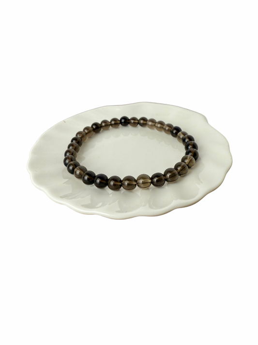 Smoky quartz bracelet ball 6 mm