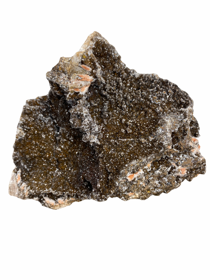 Mangaan Kwarts met Druzy Hematiet kristallen (Manganiet)