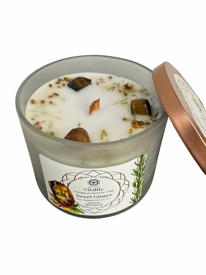 Gemstone scented candle Green Tree: Vitality - Sweet Ginger