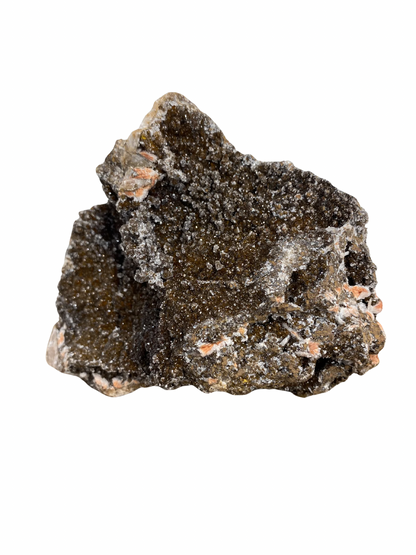 Mangaan Kwarts met Druzy Hematiet kristallen (Manganiet)
