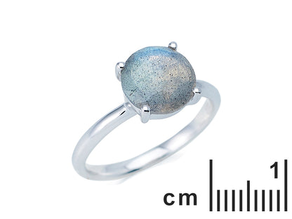 Labradoriet ring 925 zilver maat 50