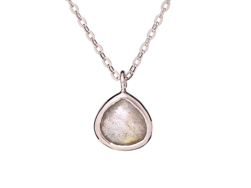 Ketting met Labradoriet hanger 925 zilver