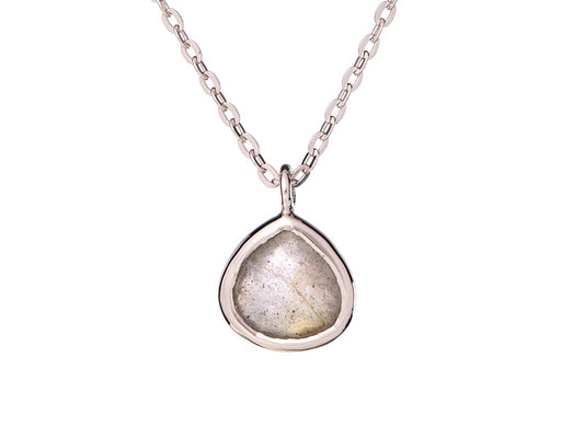Ketting met Labradoriet hanger 925 zilver