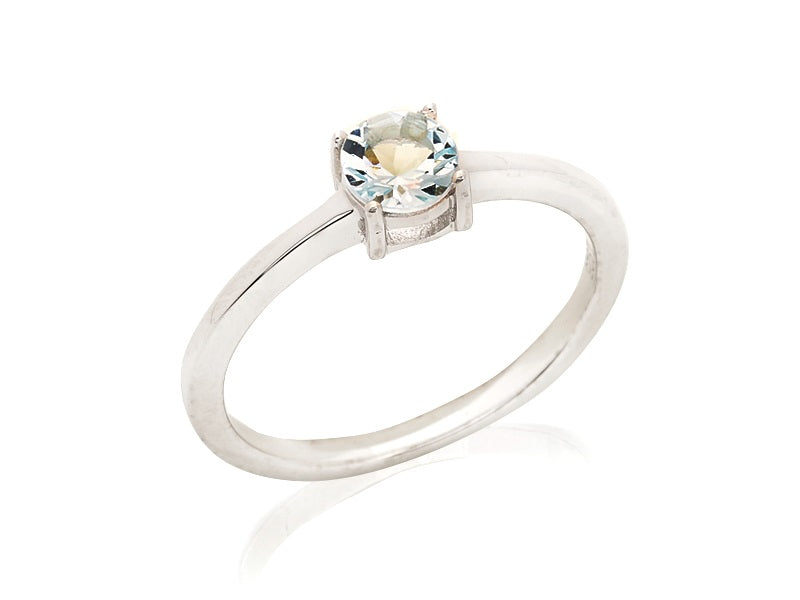 Aquamarijn ring 925 zilver maat 50