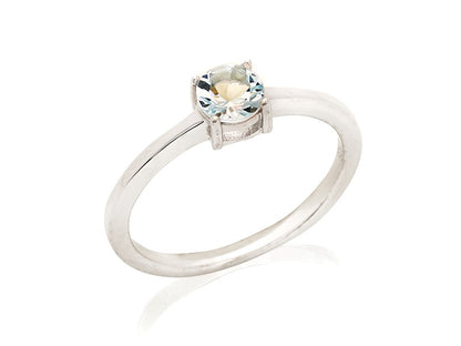 Aquamarijn ring 925 zilver maat 50