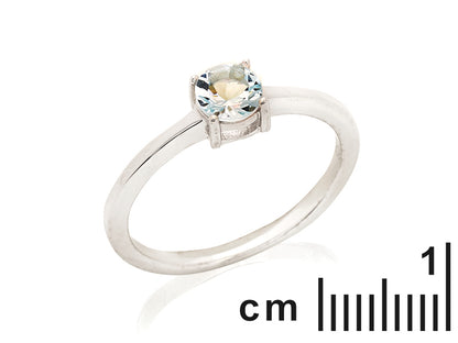 Aquamarijn ring 925 zilver maat 50