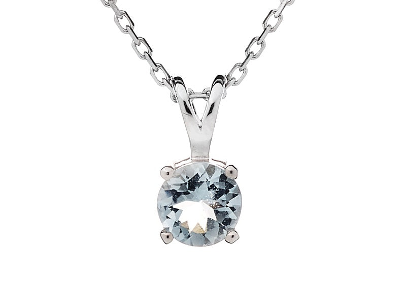 Ketting met Aquamarijn hanger 925 zilver