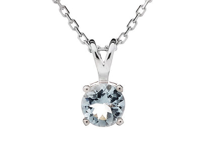 Ketting met Aquamarijn hanger 925 zilver