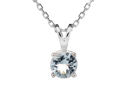 Ketting met Aquamarijn hanger 925 zilver