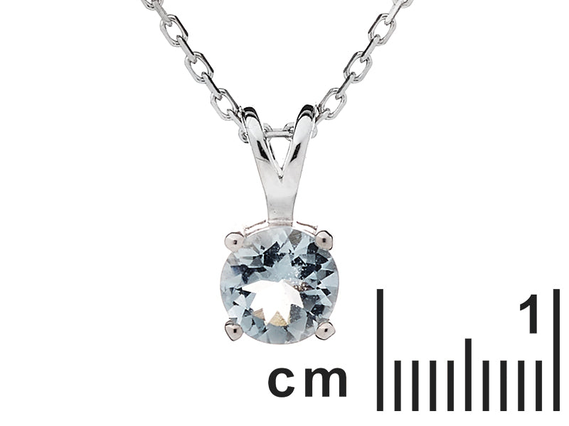 Ketting met Aquamarijn hanger 925 zilver