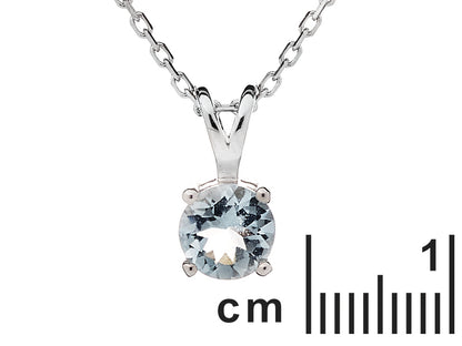 Ketting met Aquamarijn hanger 925 zilver