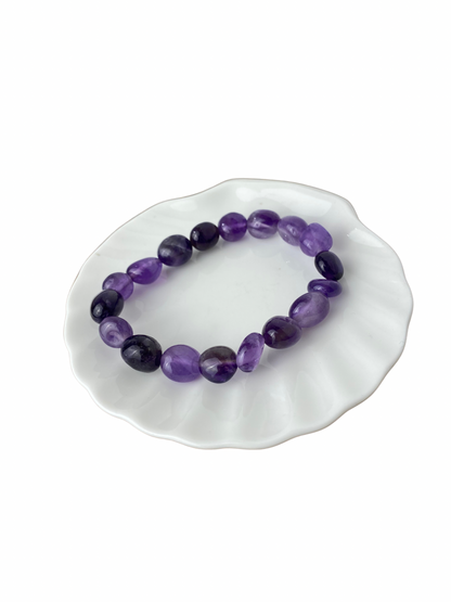 Amethist trommelsteen armband
