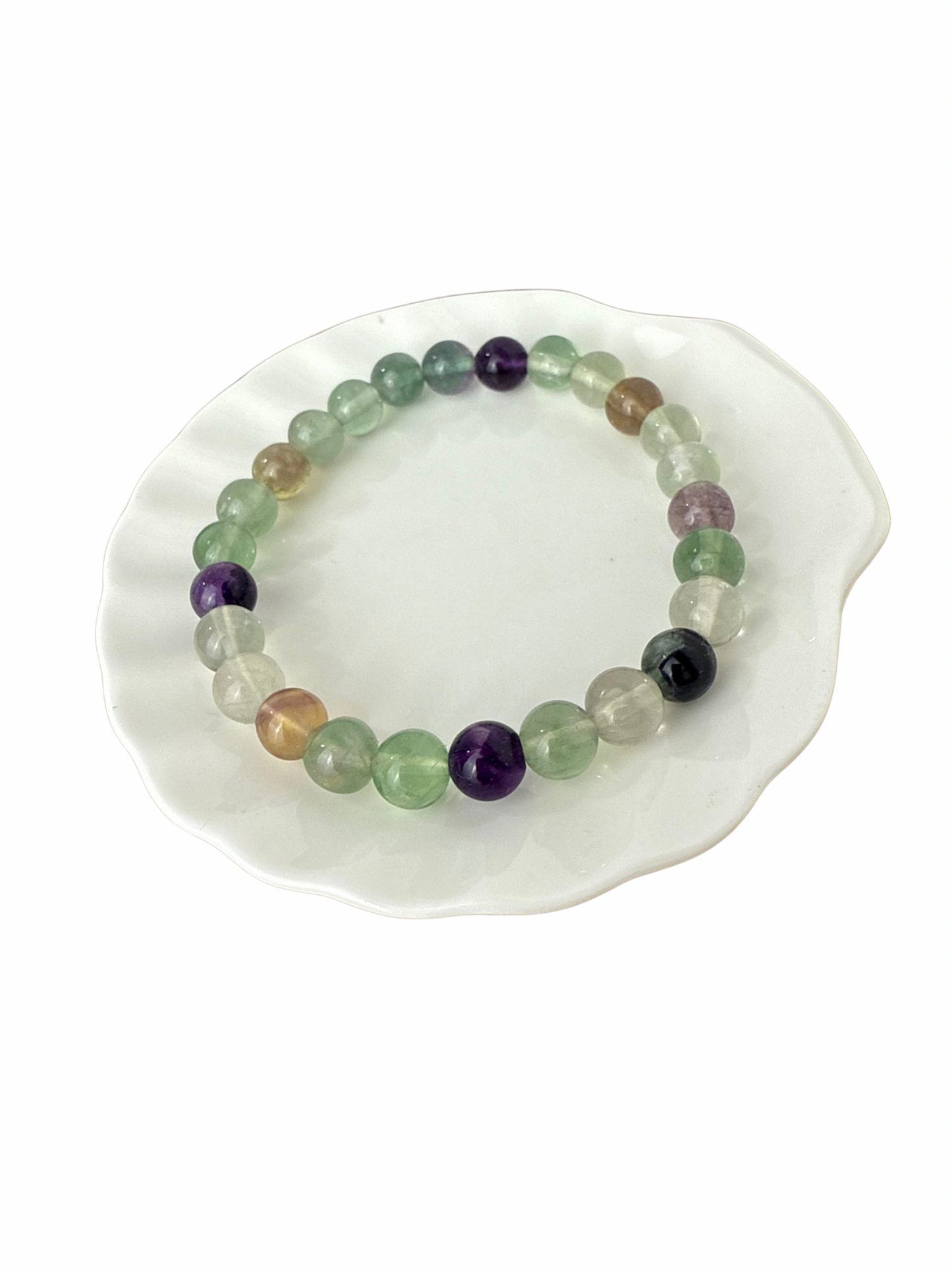 Fluoriet armband kogel 8 mm