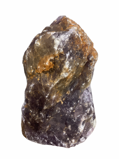 Amethist sculptuur half ruw op standvlak 1