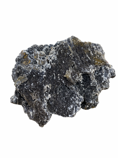 Mangaan Kwarts met Druzy Hematiet kristallen (Manganiet)