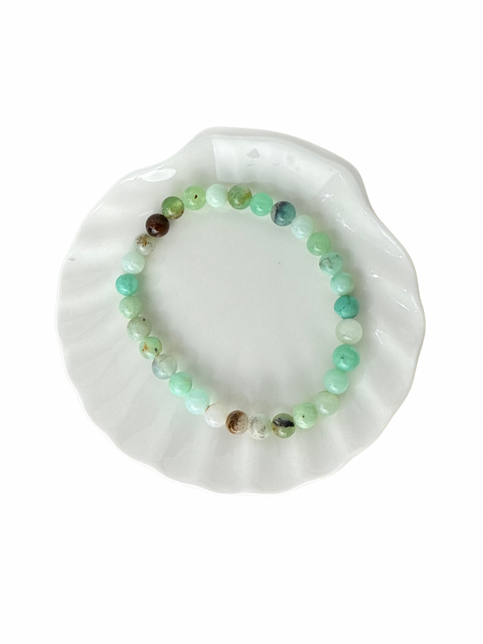 Chrysopraas kogelarmband 6 mm