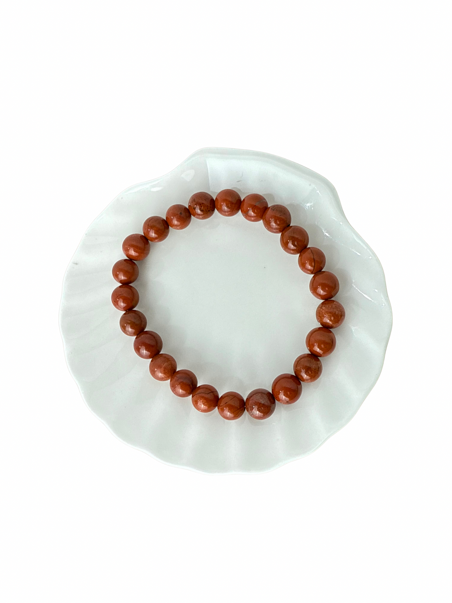 Rode Jaspis kogelarmband 8 mm