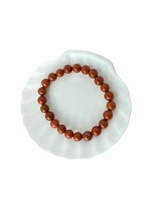 Rode Jaspis kogelarmband 8 mm