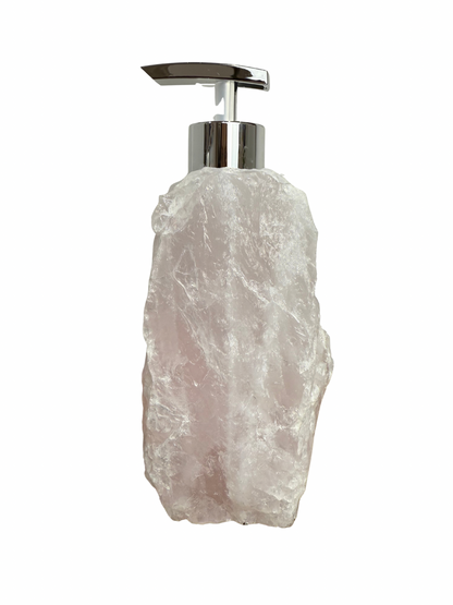 Zeeppomp van Rozenkwarts zilver 1